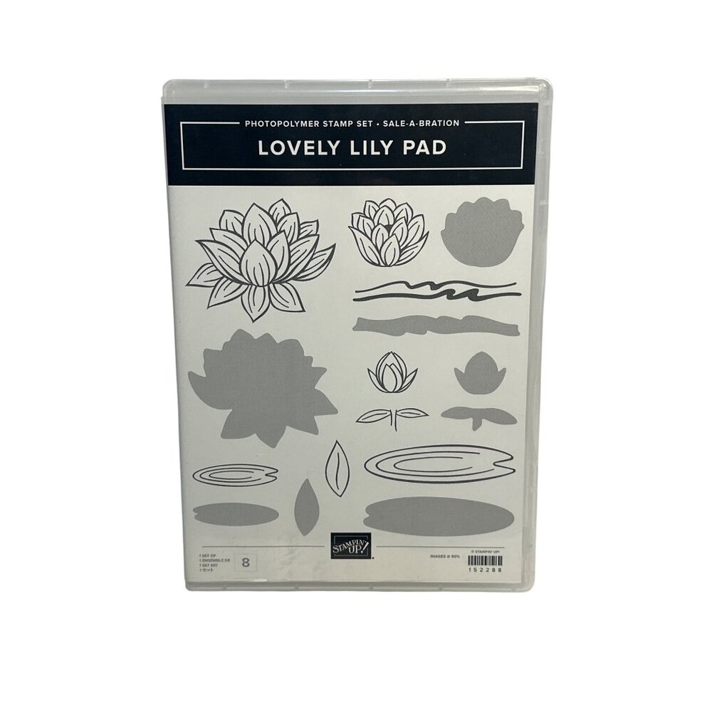 NIB Stampin’ Up! Lovely Lily Pad 8-Pcs Photopolymer Stamp RETIRED Sale-A-Bration